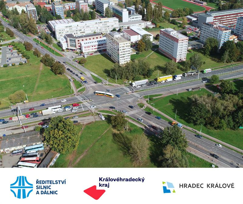 Rekonstrukce křižovatky Mileta v Hradci Králové začne 2. dubna