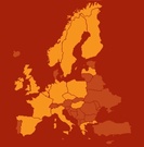 Evropské státy zapojené do projektu (označeny žlutě)